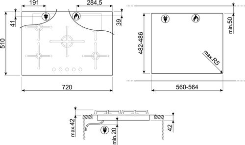 Варочная панель Smeg PV175B3