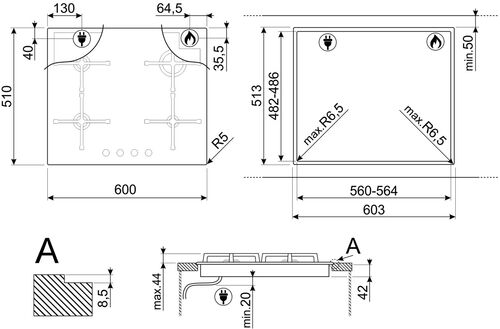 Варочная панель Smeg PV364N