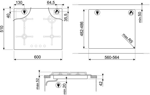 Варочная панель Smeg PV364N