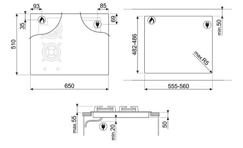 Варочная панель Smeg PM6643R