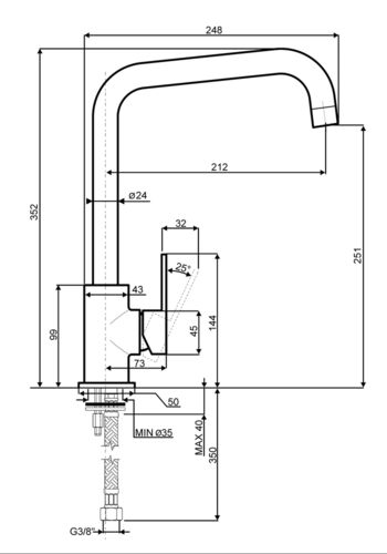 Смеситель Smeg MI3CR