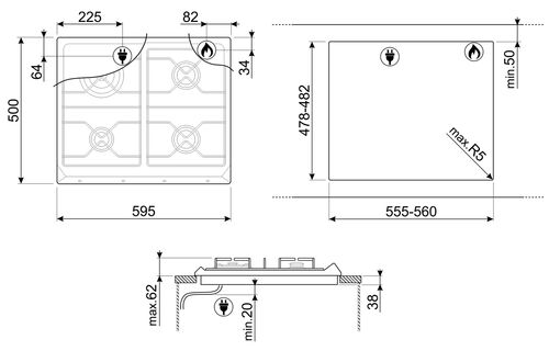 Варочная панель Smeg SR964XGH