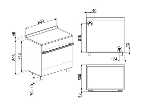 Газовый варочный центр Smeg CPF9GPOG