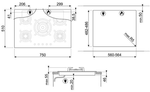 Варочная панель Smeg PV375CN