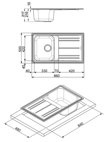 Мойка Smeg LZ861AV2