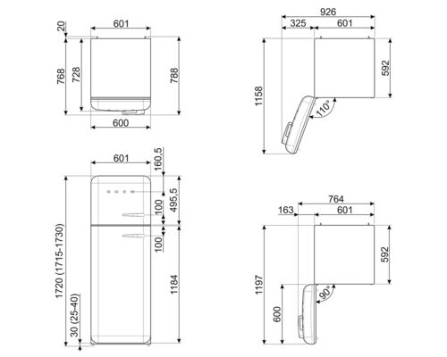 Холодильник Smeg FAB30LCR5