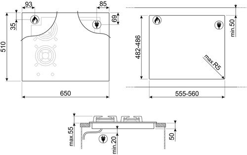 Варочная панель Smeg PM3643D