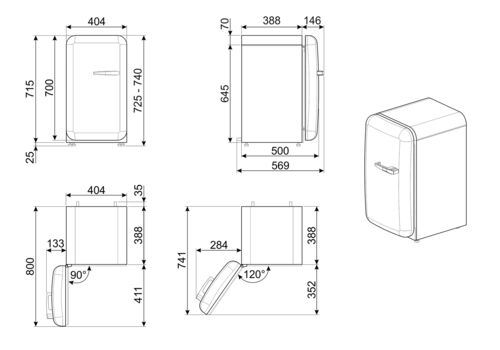 Холодильник Smeg FAB5LPG5