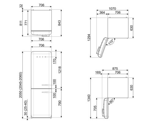 Холодильник Smeg FAB38LBL5