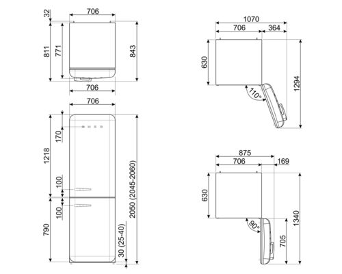 Холодильник Smeg FAB38RWH5