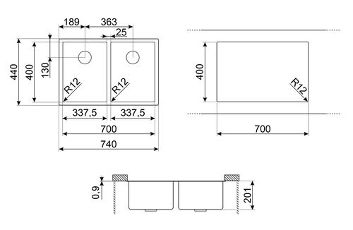 Мойка Smeg VR12S3434