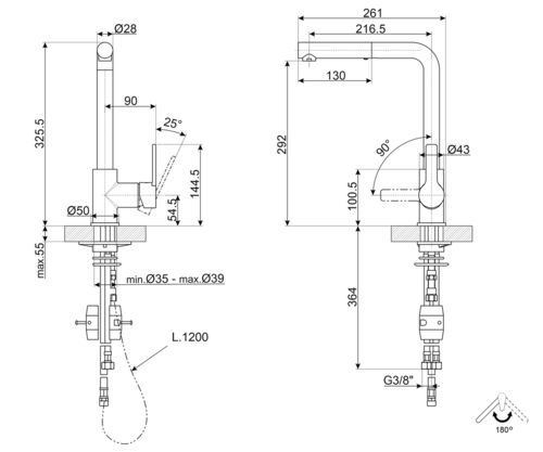 Смеситель Smeg MID1MN