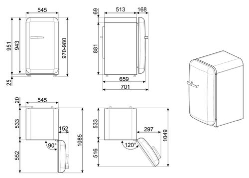 Холодильник Smeg FAB10RPB5