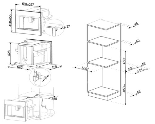 Кофемашина Smeg CMS4604NR