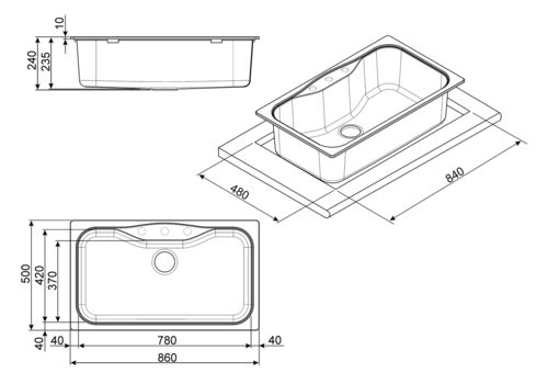 Мойка Smeg LSEG860P