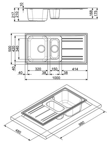 Мойка Smeg LZ102A2
