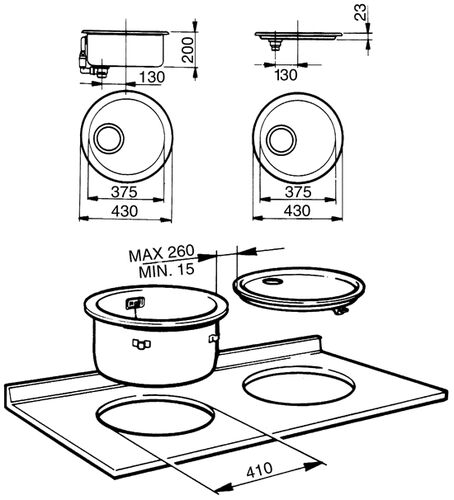 Мойка Smeg 10I3P Нержавеющая сталь, матовый